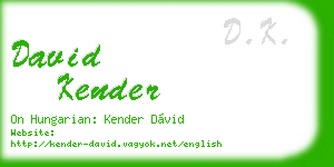 david kender business card